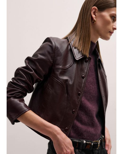 ME+EM Brown Curved Seam Detail Short Jacket
