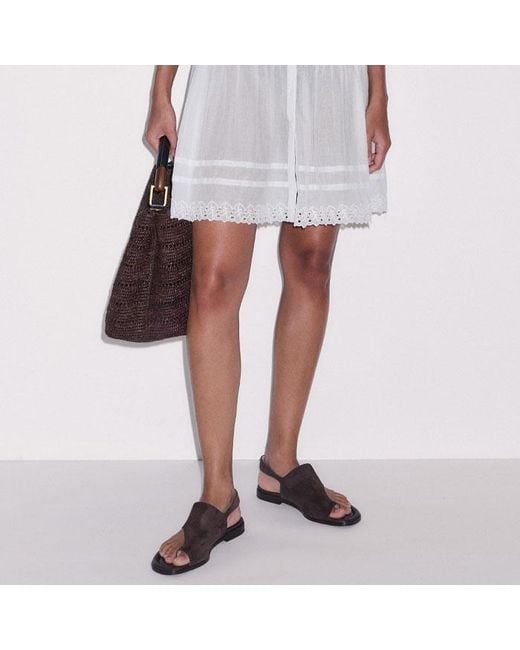 ME+EM White Cotton Voile Lace Trim Short Dress + Slip