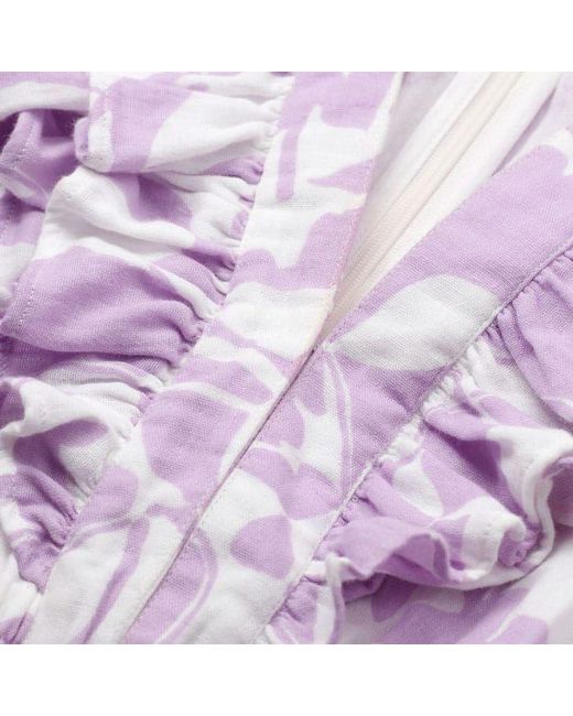 ME+EM Purple Cheesecloth Tulip Print Full-Length Dress