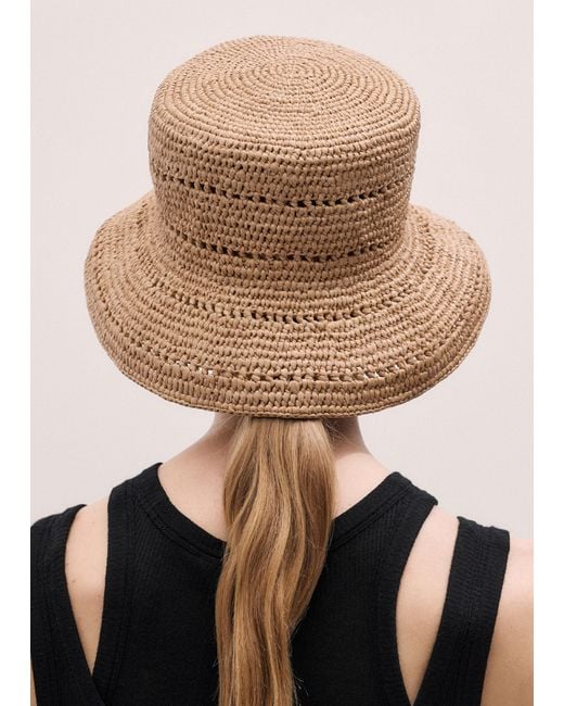 ME+EM Black Raffia Bucket Hat
