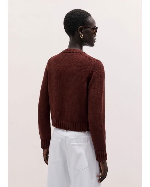 ME+EM Red Straight Crop Cardigan