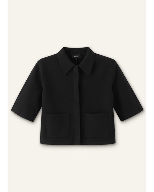 ME+EM Black Milano Knit Short Sleeve Jacket