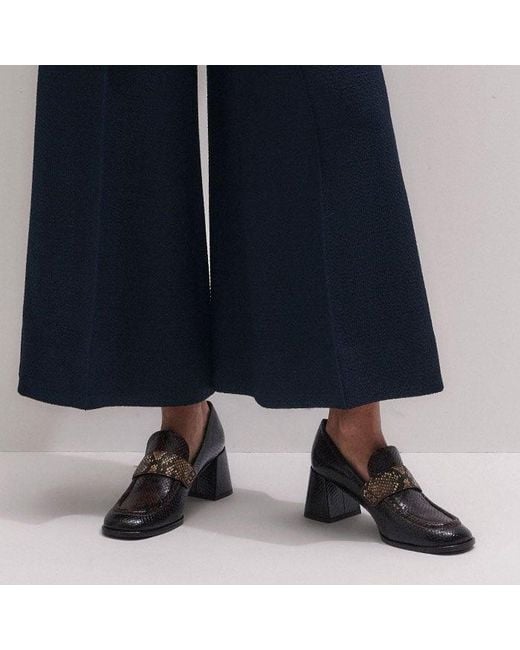 ME+EM Blue Wide Leg Cropped Jumpsuit + Belt