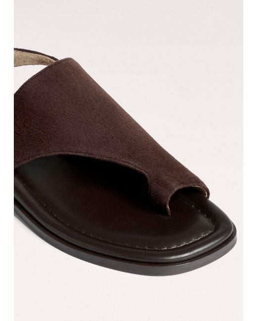 ME+EM Brown Asymmetric Toe Loop Sandal
