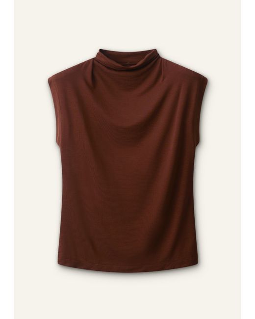 ME+EM Blue Sleeveless Drape Top