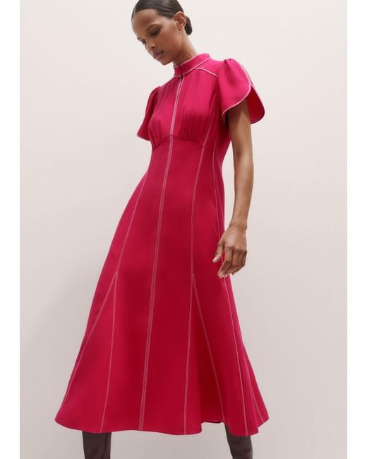 fitted lace wedding dress Red Contrast Stripe Midi Dress – PinkBlush main image 1