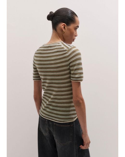 ME+EM Brown Barely There Micro Stripe Slim Tee + Tie