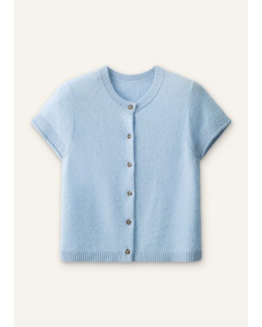 ME+EM Blue Alpaca Button-Through Knit Baby Tee