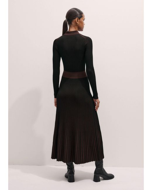 ME+EM Collared Contrast Panel Maxi Dress in Natural | Lyst UK