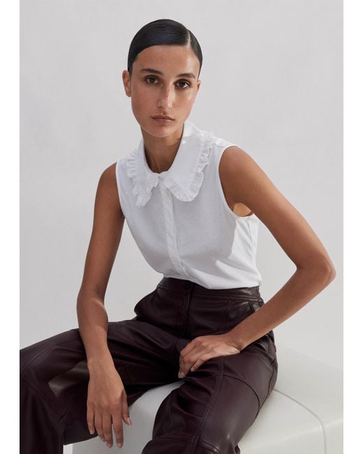 ME+EM White Frill Collar Layering Tank Top