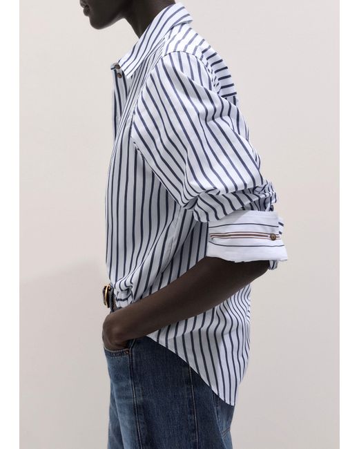 ME+EM Blue Stripe Relaxed Forever Shirt Soft