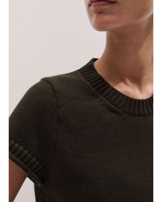 ME+EM Multicolor Shrunken Straight Knit Baby Tee