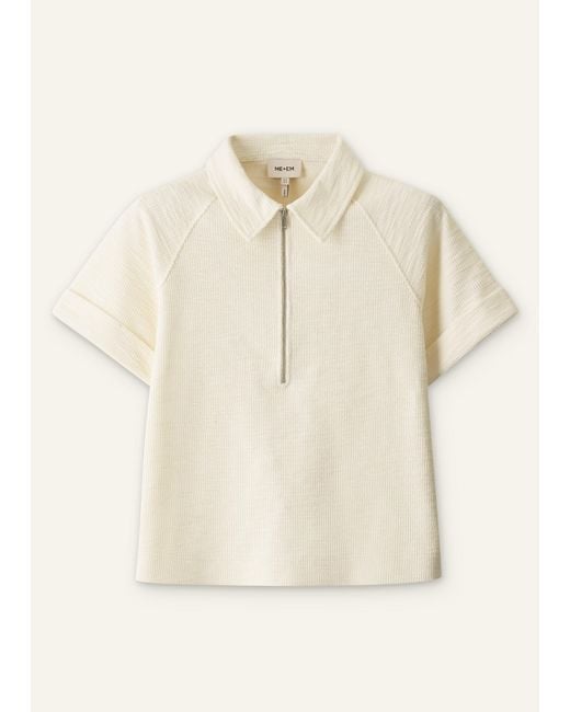 ME+EM Natural Textured Jersey Swing Top