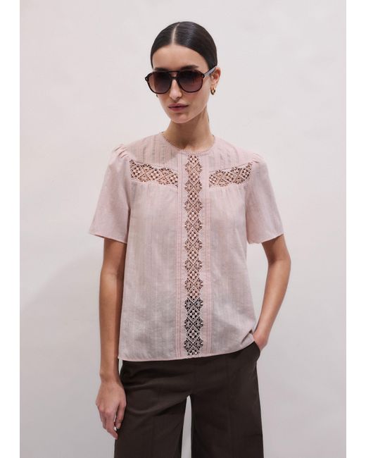 ME+EM Pink Embroidery Detail Soft T-Shirt