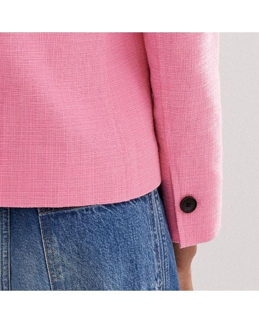 ME+EM Pink Cotton Blend Fitted Contour Jacket