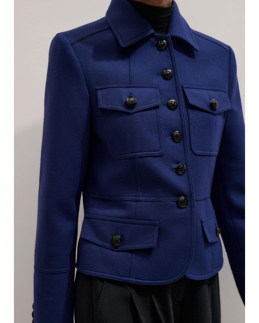 ME+EM Blue Fitted Military Jacket