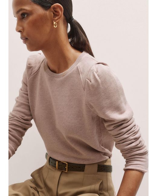 ME+EM Brown Raw Edge Feminine Sweatshirt
