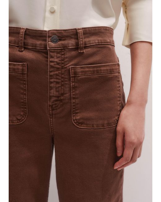 ME+EM Brown Patch Front Subtle Flare Jean