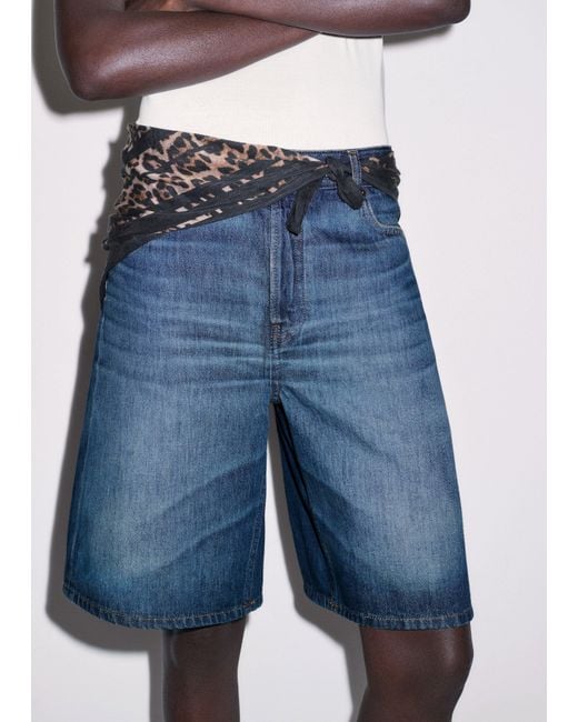 ME+EM Blue Relaxed Straight Short