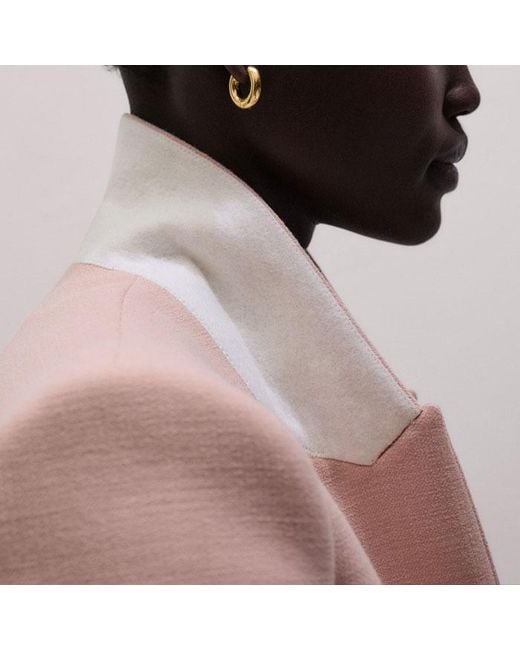 ME+EM Pink Sharp Shoulder Blazer