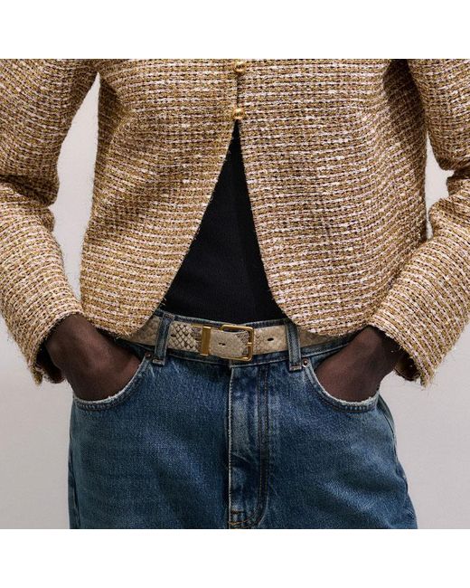 ME+EM Blue Event Ready Crop Jacket