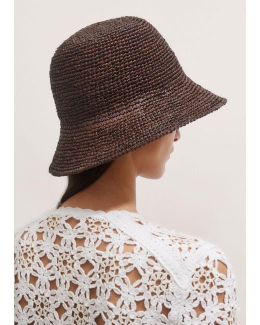 ME+EM Brown Raffia Hat