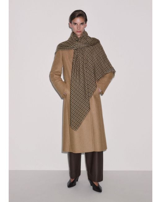 ME+EM Natural Large Check Scarf