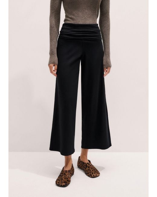 ME+EM Black Crop Palazzo Pant