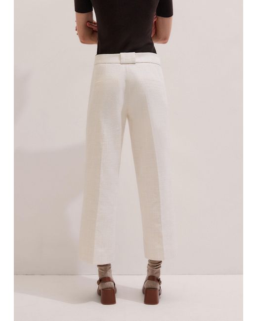 ME+EM White Straight Crop Pant