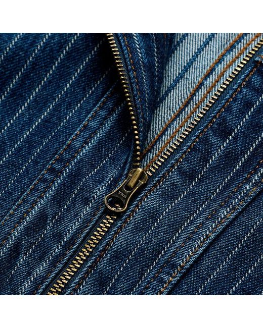 ME+EM Blue Stripe Denim Mini Dress With Zip Front