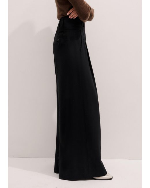 ME+EM Black Ultra Wide Pleat Front Trouser