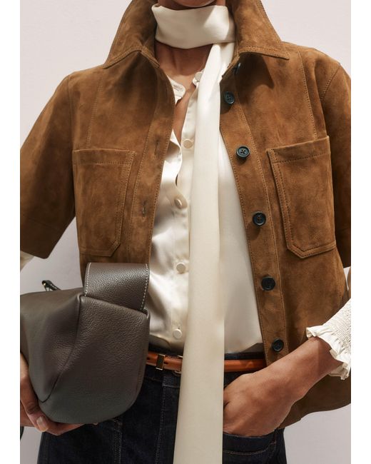 ME+EM Brown Panelled Shirt