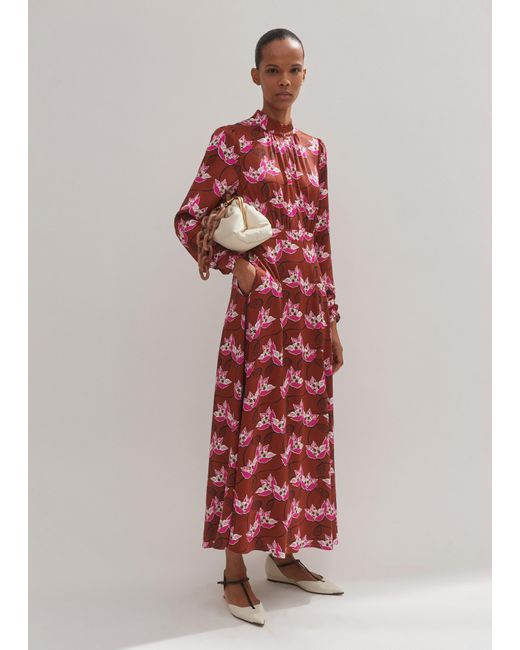 ME+EM Pink Waterlily Print Maxi Dress + Belt