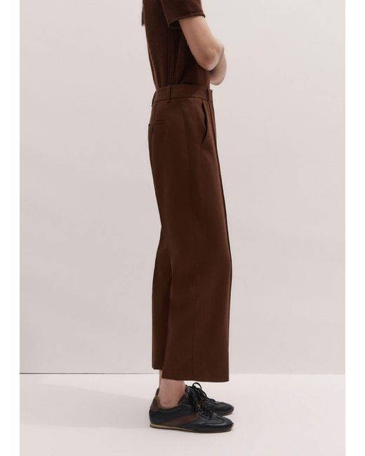 ME+EM Brown Straight Crop Trouser