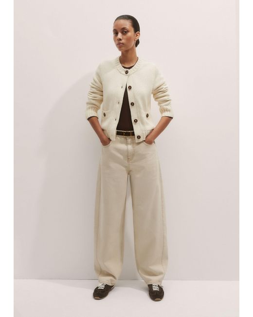 ME+EM Natural Cotton Bracelet Sleeve Cropped Cardigan