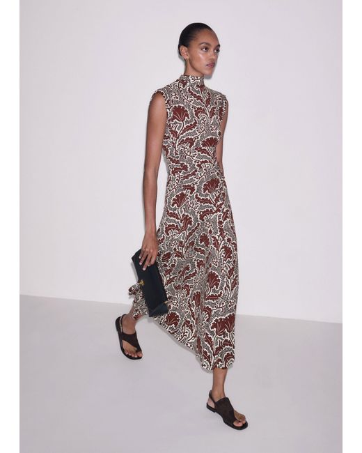 ME+EM Multicolor Rising Wildflowers Print Fit And Flare Maxi Dress Cinnamon Multi