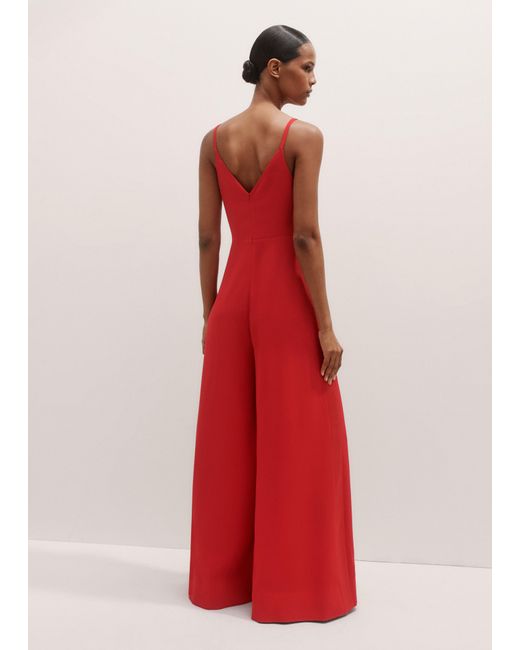 ME+EM Red Wide Leg Jumpsuit + Silk Top