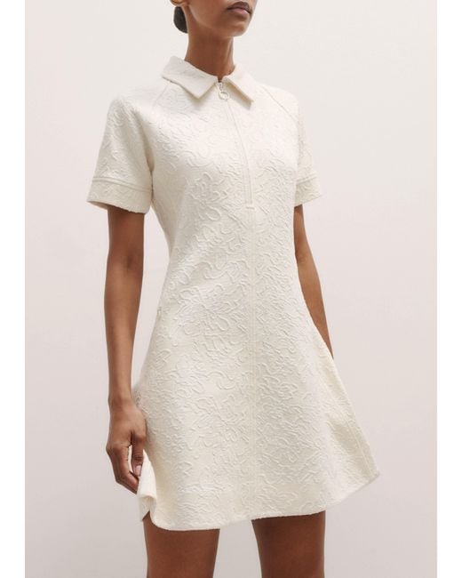 ME+EM Natural Floral Jacquard Fit And Flare Short Dress