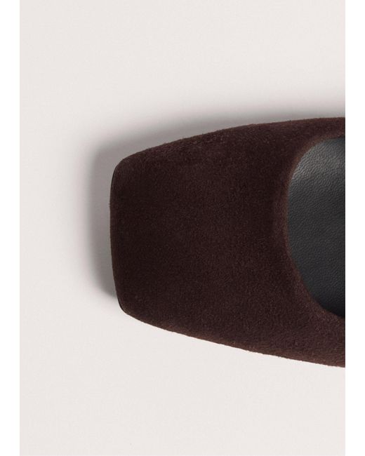 ME+EM Brown Refined Square Toe Ballerina