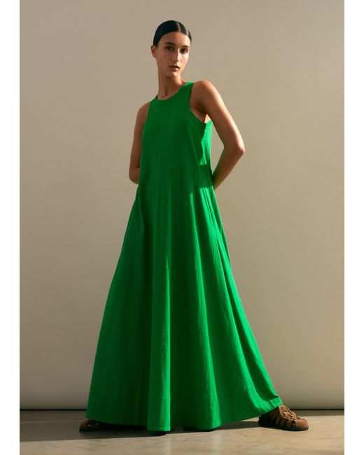 ME+EM Green Slub Jersey Halterneck Maxi Dress