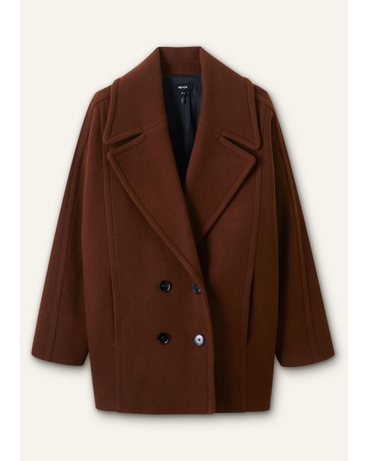 ME+EM Brown Soft Shoulder Military Coat