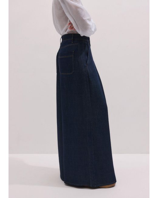 ME+EM Blue Very Wide-Leg Denim Wash