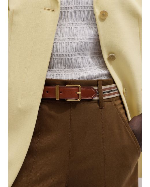 ME+EM Multicolor Classic Elastic Webbing Belt Natural Chestnut