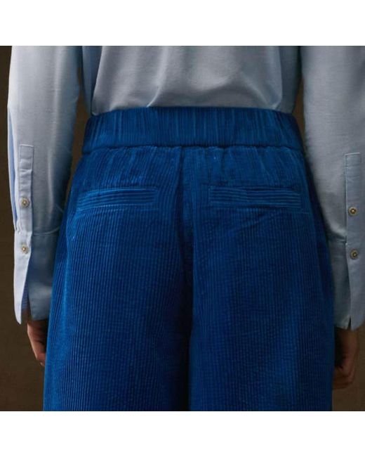 ME+EM Blue Washed Cord Straight-Leg Lounge Pant