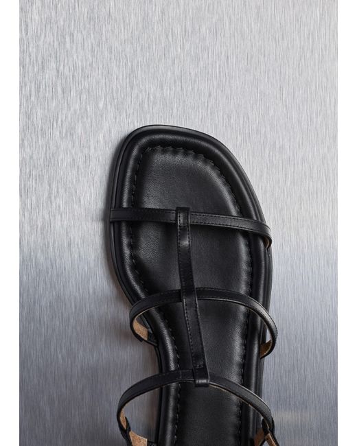 ME+EM Black Caged Flat Sandal