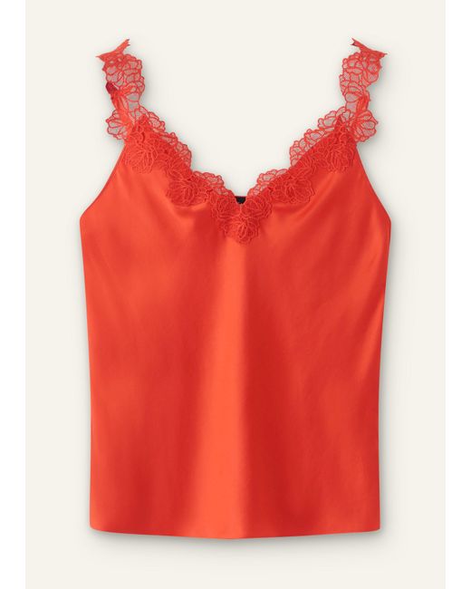 ME+EM Multicolor Silk+Lace Camisole Top