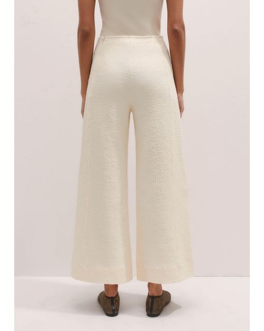 ME+EM Natural Textured Ponte Crop Wide-Leg Trouser