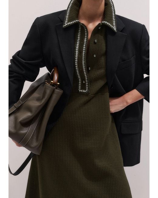 ME+EM Multicolor Texture Fit And Flare Midi Dress