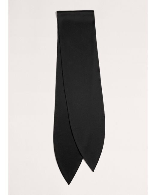 ME+EM Black Silk Satin Evening Scarf
