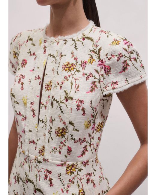 ME+EM Multicolor Wild Spring Floral Print Fit & Flare Midi Dress